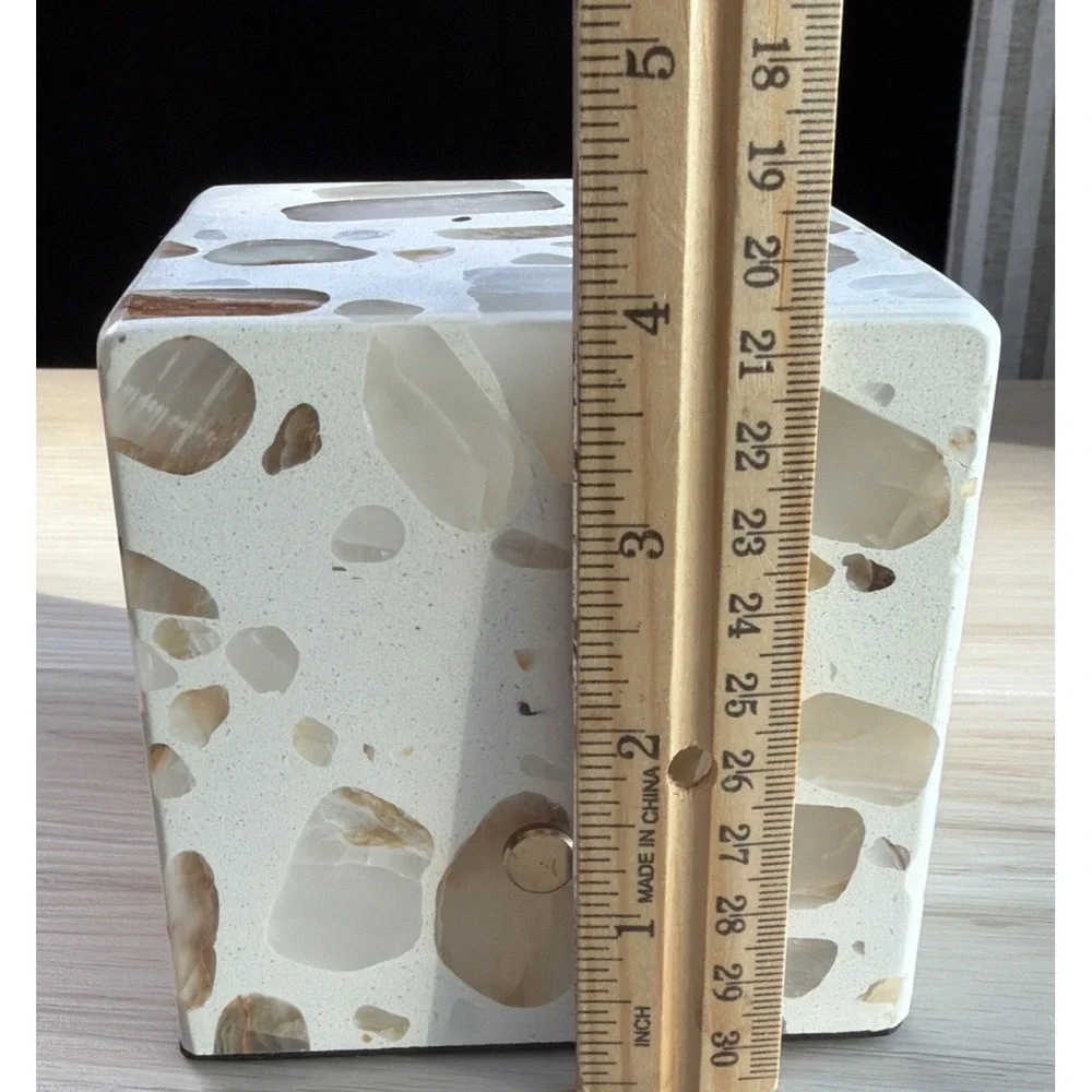 T10~ NIB Fong Light Rock Night Light Tans Neutral Colors Decor